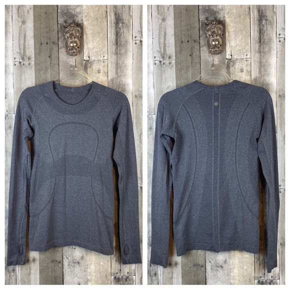 Lululemon Swiftly Tech Long Sleeve Crew in Heathered Black Size 6. - Picture 8 of 15
